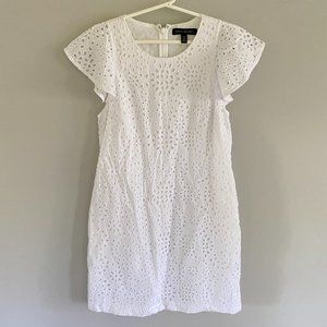 Eyelet Flutter Sleeve Dress